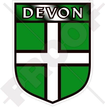 DEVON COUNTY England British Shield Exeter UK Britain 100mm (4") Vinyl Bumper Sticker, Decal