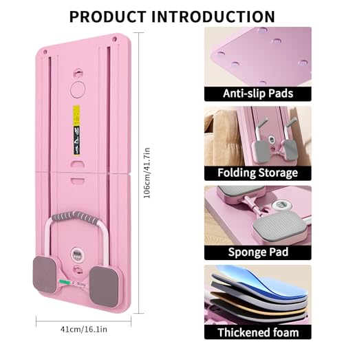 Pilates Reformer Compact, 4-in-1 pilates, opvouwbaar, push-up-buikwiel stuitert automatisch timer, buikplank, pilates, multifunctioneel, voor thuis en in de sportschool - Afbeelding 3