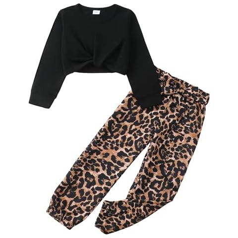YOURUIKEY Girls 2 Piece Outfits Long Sleeve Twist Front Shirts and Camo Pants Sets for Fall Winter Sweatsuits Size 9-10 Cover
