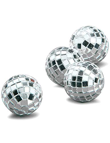 HOBI 4 Mini Boules à facettes argentées 3,5 cm - Argenté / Gris - Taille Unique Cover