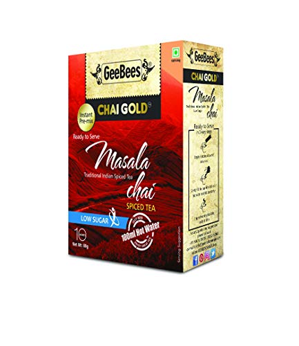 GeeBees Chai Gold Instant Premix Masala Tea Low Sugar 80g