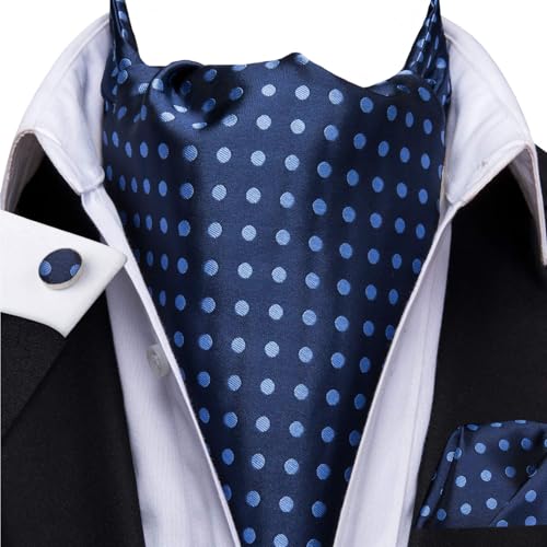 Image of Dubulle Paisley Floral Ascot for Men Self Tie Mens Cravat and Pocket Square Cufflinks Wedding