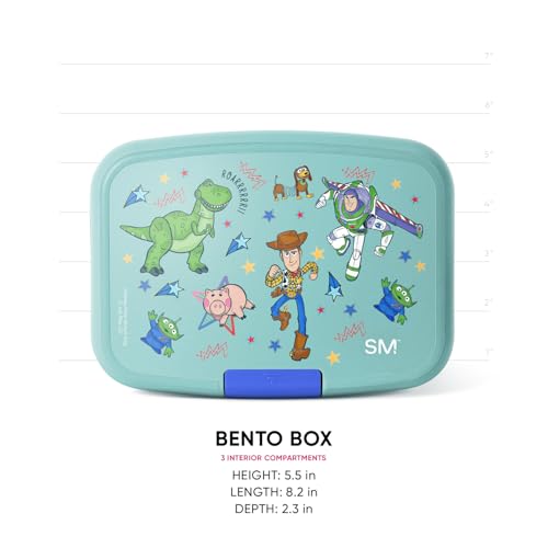 Image of Simple Modern Disney Porter Bento Lunch Box | BPA Free, Leak-Resistant, Dishwasher Safe | Lunch Container for Girls, Boys, Toddlers, Kids | 3 Compartments, Buzz and Woody Adventures