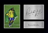 ✯ Ein Geschenk, das sie lieben TATSÄCHLICH - eine Weltklasse-Gewinner mit diesem Ergebnis signiert, ungerahmt, gedruckte Foto von einem der berühmtesten Fußballer der Welt, Ronaldinho. Premier Geschenk für sie und oben vorhanden Gebende Punkte auf Sie - ins Netz!