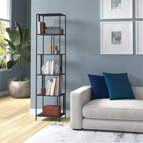 Henn&Hart 18" Wide Rectangular Bookcase in Blackened Bronze, for Home Office, Living Room by Henn&Hart - Used condition - Image 6