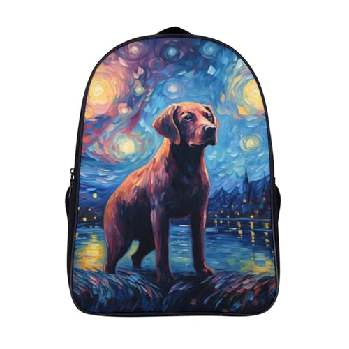 Mochila labrador para niños con capa plegable 3D equipaje escolar infantil de viaje 40x28x16cm
