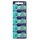 SOFMORE™ Sony 377 SR626SW Uhrenbatterie Knopfzelle Silber Oxiden Box Einzelhandel Karte Blister (5 Stück)