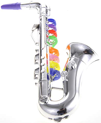 PowerTRC Saxophone | 8 Colored Keys | Metallic Silver