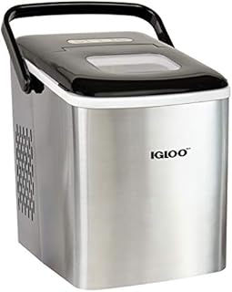 Igloo ICEB26HNSS Automatic Self-Cleaning Portable Electric Countertop Ice Maker Machine With Handle, 26