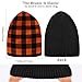 QGBYMX Winter Beanie Plaid Fabric Orange Black for Men Women – Fashion Design, Unisex Soft Warm Knit Hat Ski Stocking Cuffed Cap