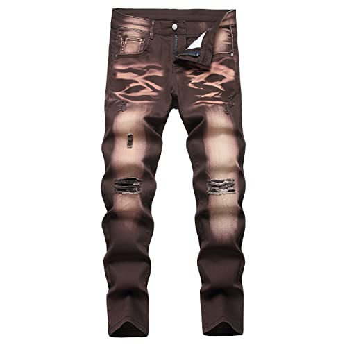 Boy's Stylish Biker Skinny Fit Ripped Destroyed Distressed Moto Stretch Fashion Denim Jeans Pants