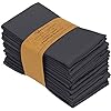 Ruvanti Cloth Napkins Set of 12, 18x18 Inches Napkins Cloth Washable, Soft, Durable, Absorbent, Cotton Blend. Table Dinner Napkins Cloth for Hotel, Lunch, Restaurant, Weddings, Parties - Dark Grey