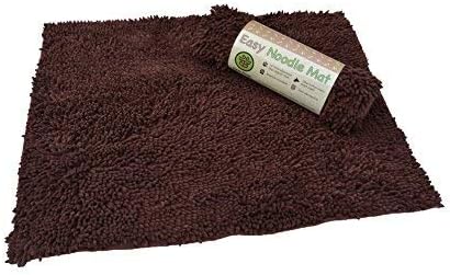 Easy Noodle Mat for Muddy Paws | 65 x 90cm | Super-Absorbent | Non-Slip | Machine Washable | Tumble Dryer Able | Ultra-Soft | Steel/Grey | Plain