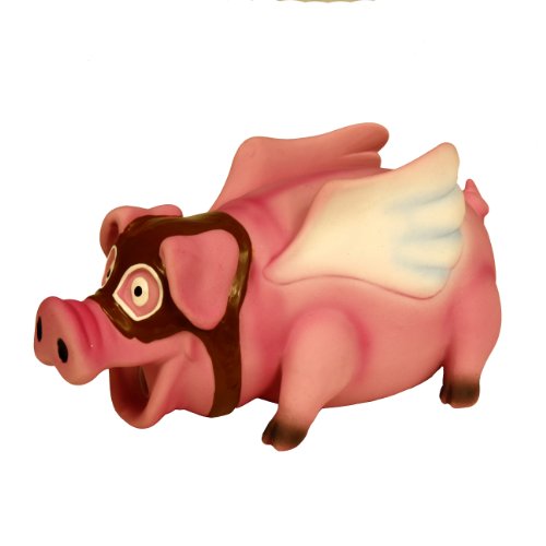 KRISLIN Flying Pig Toy with Goggles for Dogs
