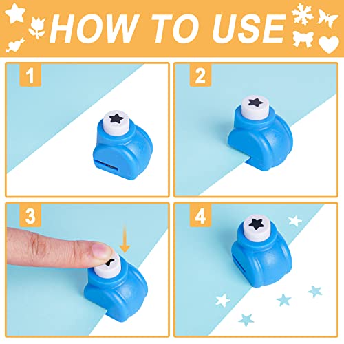 Verichy Paper Punches Set, 10Pcs Paper Craft Punch Mini Shape Punchers Craft Hole Punch For Crafting & Nail Designs #TOP3