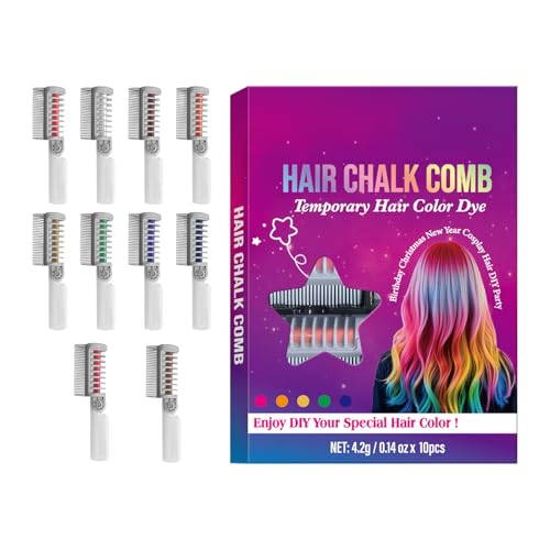 Peine Para Tinte Del Cabello,Lavable Seguro Conveniente,Tiza Para El Cabello Temporal | Para Niños Niñas Hombres Mujeres Jóvenes Adolescentes Cumpleaños Navidad Año Nuevo Cosplay Fiesta