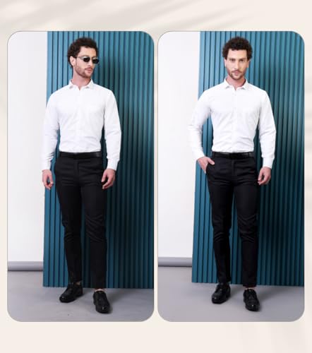 Image of CONTRARY Men's Pure Cotton Solid Stylish Casual & Formal Wear Shirt | Stylish Regular Fit Full Sleeve Comfortable Office Party Trendy Shirt - Multi Color