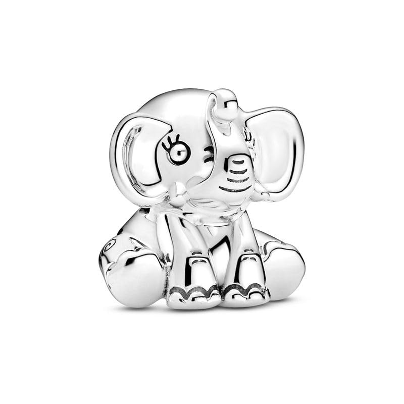 CWOne DesignsSterling Silver Ellie The Elephant Charm For Bracelets, Ideal  for Pandora Bracelets Necklaces, Charm for Mum, Daughter, Wife, Sister