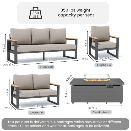 Image of Sundale Outdoor Aluminum Patio Furniture Set, 5 Piece Conversation Sets