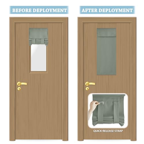 RYB Home Door Curtains for Small Windows, Full Privacy Protect Room Darkening Sides Drapes for Classroom Door Window Kitchen, 1 Panel, Lime-Green W12 x L30