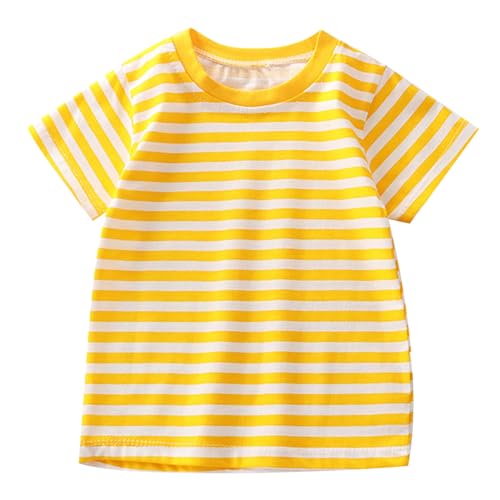 Camiseta a Rayas para Niños Manga Corta Algodón Puro Niños Y Niñas Top Baby Base Camisa Cumpleaños Chica Camisa Niña para Verano