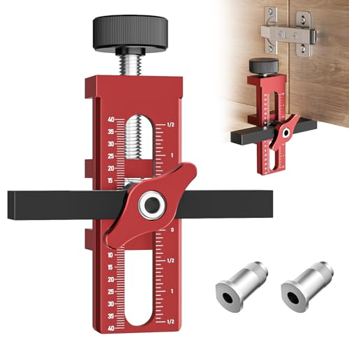 2-In-1 Cabinet Door Mounting Jig With Quick Edge Positioner, Adjustable Cabinet Door Installation Positioner, Aluminium Alloy Versatile Cabinet Door Positioning Tool With 2 Mounting Adapters