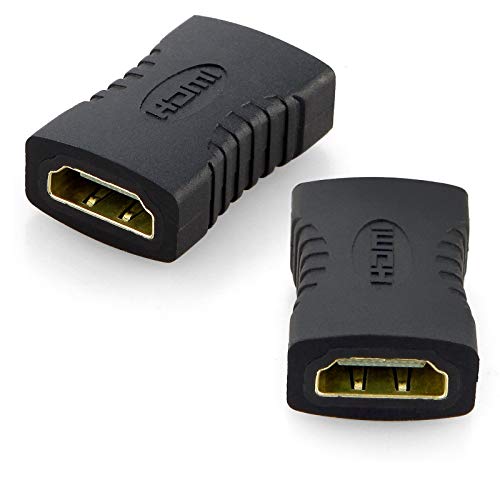 Mbuys Mall Hdmi Extender Female 2 Pcs to Female Coupler Adapter =Black (Pack of-02)