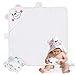 Lictin Toallas de Baño para Bebe-Toalla de Baño Bebe con Capucha Puro Algodón con 2 Toallitas Diseño de Oso Polar Toalla Babe con Capucha Suave y Confortable para 12-36 Meses Niños y Niñas