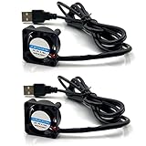 FainWan 2pcs USB 5V DC Fan 2510 Small 2 pin Cooling Cooler Computer 25mm X 10mm (25x25x10)