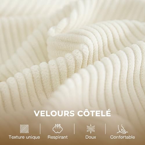 Canapé 2 Places Velours Côtelé 240 kg HOMCOM