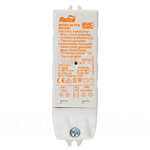 10-60 watt. Relco, Micro 60 PFS, trasformatore elettronico, 10-60 watt di potenza
