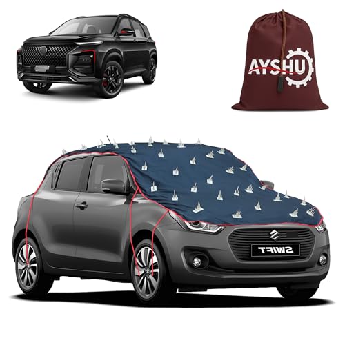 Image of AYSHU Water-Resistant Spike Car Cover for MG Hector Plus - Protects from Dogs, Monkeys, Dust, Sunlight & UV - Full Roof Universal Fit