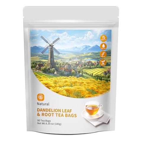 Dandelion Leaf & Root Tea Bags with 90 Count - Supports Kidney & Lung Function, Healthy Herbal Tea - Caffeine Free. Cover