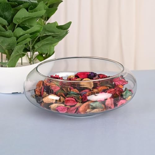 Image of Urli Bowl-Splendid Glass Spring Bowl for Home Decoration Table Centerpiece, Floral Arrangements, and Floating Candles (Black, 8 Inch)