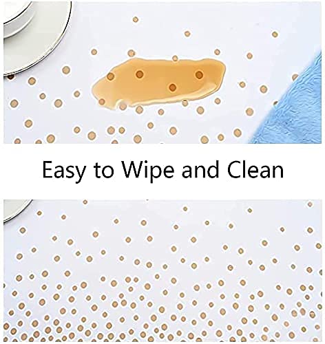10 Pack Dot Tablecloths Table Covers Disposable Tablecloth Wipeable Plastic Tablecloth Waterproof Party Tablecloths for Indoor or Outdoor Parties Birthdays Weddings Christmas Gold(137*274 cm) - Image 4