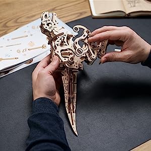 ティラノサウルス 木製パズル 動く 接着剤工具不要 立体パズル 恐竜の模型 大人 木製組立てキット 上級 【メカニック】