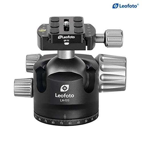 LEOFOTO LH-55 55mm Low Profile Ball Head Arca/RRS Compatible w Independent Pan Lock