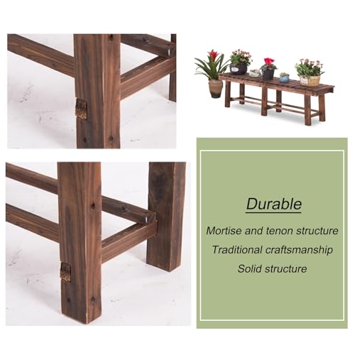 Asiento de patio de madera maciza ideal para balcones y zonas de piscina 8