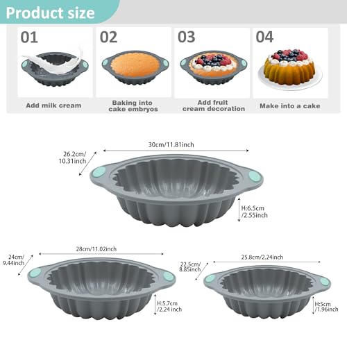 50% Off Jasybo 3-Piece Silicone Round Cake Pan Set