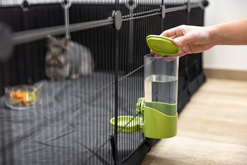 KERBL Wasserspender 850 ml – transparent Grün (aus langlebigem Kunststoff, für Kaninchen und Kleintiere) 81845