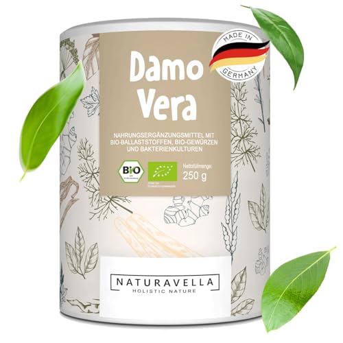 NATURAVELLA DamoVera Bio Darmkur | 250g | Bio-Ballaststoffe | Flohsamenschalen, Gewürze & aktive Bakterienkulturen | Unterstützt als Verdauungshelfer Stoffwechsel & Darmflora | Vegan und laborgeprüft