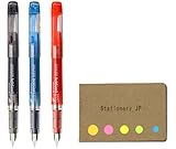 Platinum Preppy Rainbow Fountain Pen, Fine Point 03, Black/Blue Black/Red Ink, Sticky Notes Value...