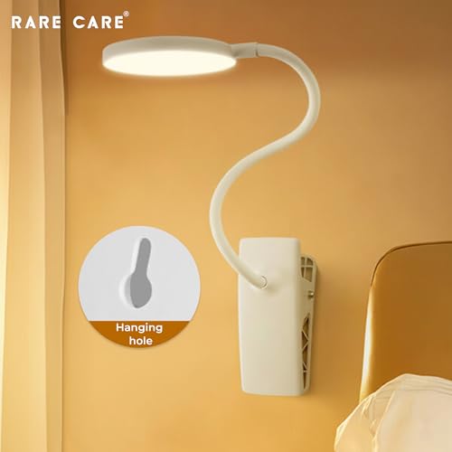 Image of RARECARE Table Lamp for Study Room with Clamp | Study Lamp with 3 Light Modes | 1 Year Warranty | Lamp Light for Study | Rechargeable Led Light with Big Battery - 1200 mAh