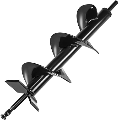 4x16 Upgraded Auger Drill Bit for Planting,Garden Auger with Double Sharp Thickended Blades,Ice Drill Auger,Spiral Drill Bit for Planting-Post Hole Digger for 3/8" Hex Drive Drill