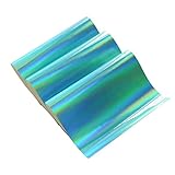 3 Pieces A4 Size Blue Holographic Faux Leather Fabric Sheets Cotton Back for Hair Bows Making, Hair Clips Making, Headband Making, Kids' Crafts Making, Hat Making, Hair Crafts, Shoe Making