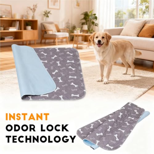 Image of 2PC Puppy Pads with Pheromones, Washable Puppy Pee Pads for Dogs Reusable Puppy Pads for Dogs and Cats - Leak & Odor Proof, Non-Slip Base Training Pads for Home & Travel(with Pet Hair Removal Gloves)