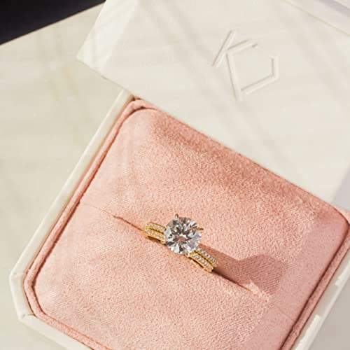 Kobelli 9mm Round Moissanite (GH/VS) Petite Bridal Set 14K Gold3