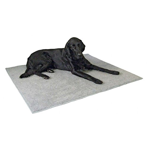Kerbl Pet Antirutsch-Thermoteppich, Hundeteppich, Liegeteppich, hellgrau, 125x80cm, Polyester, Latex, Fleece, Hunde, rutschfest, isolierend