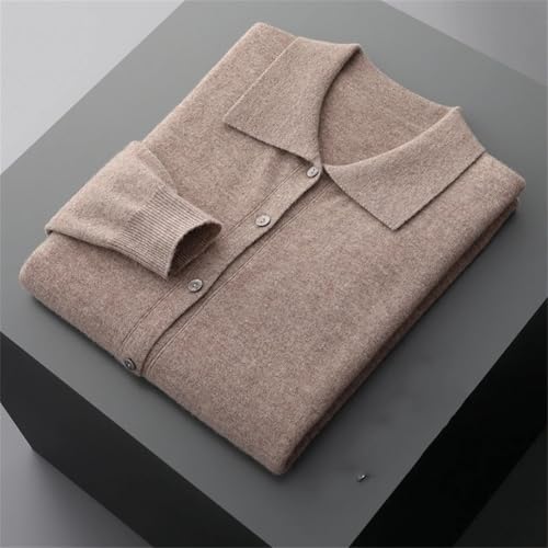 Men's Wool Cardigan Sweater Long Sleeve Lapel Sweater Loose Solid Color Top3