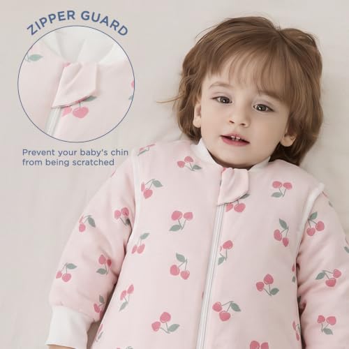 Image of Duomiaomiao 3.5 TOG Baby Sleep Sack 100% Cotton Winter Long Sleeve Baby Wearable Blanket, Super Warm Quilted Comfy Toddler Sleeping Sack
